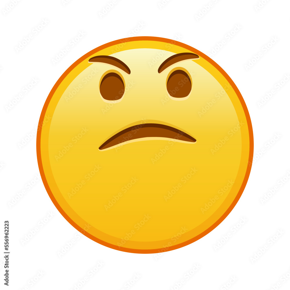 Face with an expression of displeasure Large size of yellow emoji smile Face with an expression of displeasure Large size of yellow emoji smile