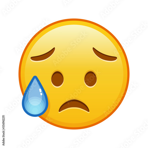Face with an expression of disappointment and relief Large size of yellow emoji smile