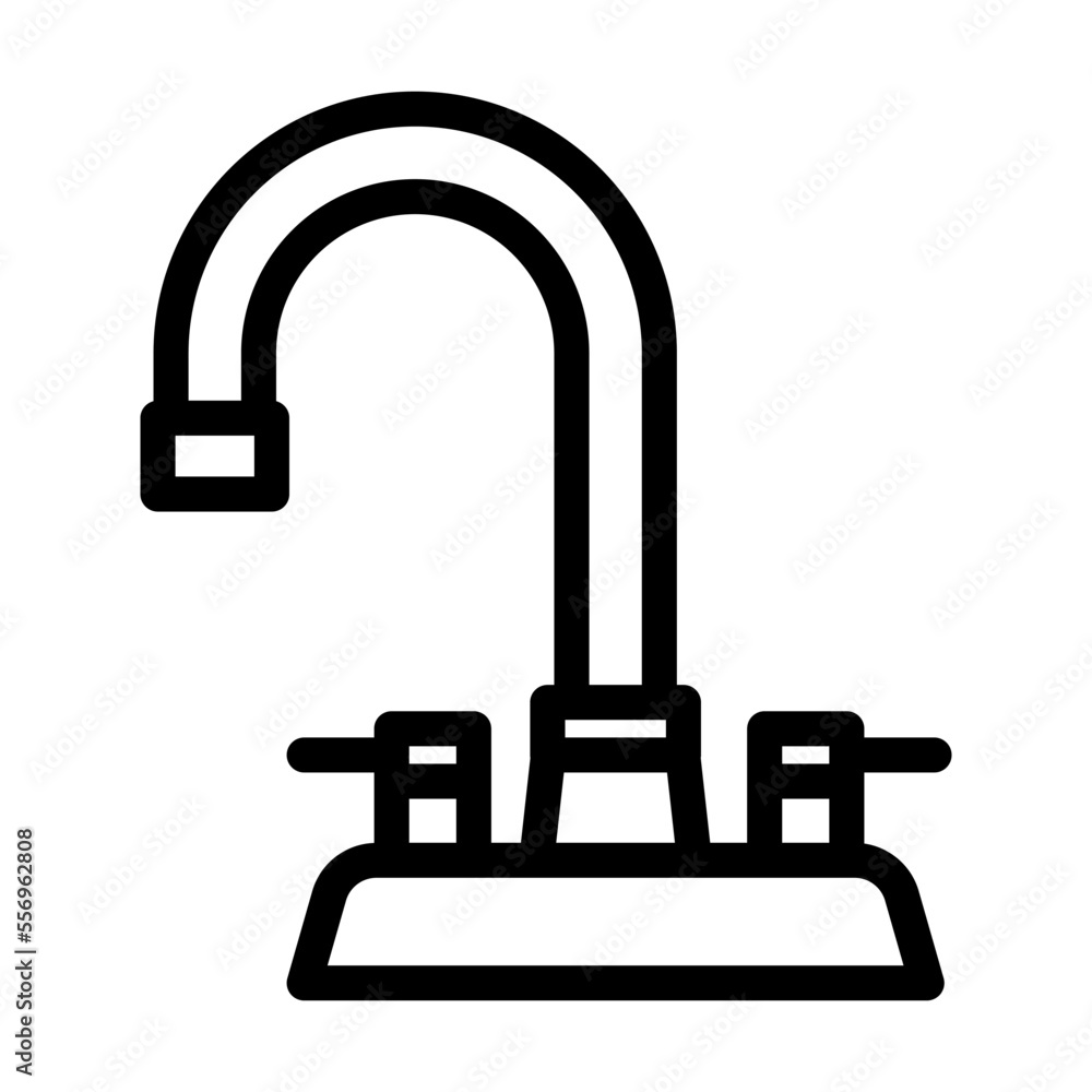 bathroom faucet water line icon vector. bathroom faucet water sign. isolated contour symbol black illustration bathroom faucet water line icon vector. bathroom faucet water sign. isolated contour symbol black illustration