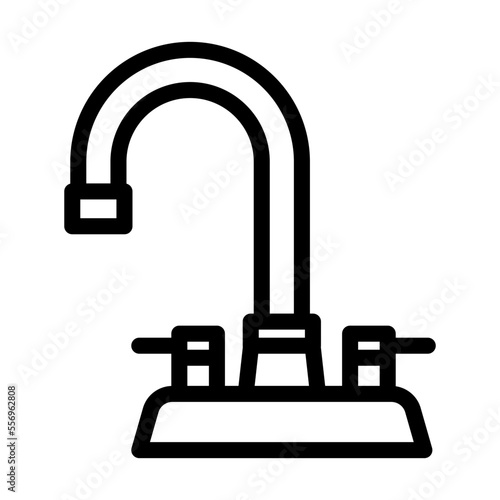 bathroom faucet water line icon vector. bathroom faucet water sign. isolated contour symbol black illustration