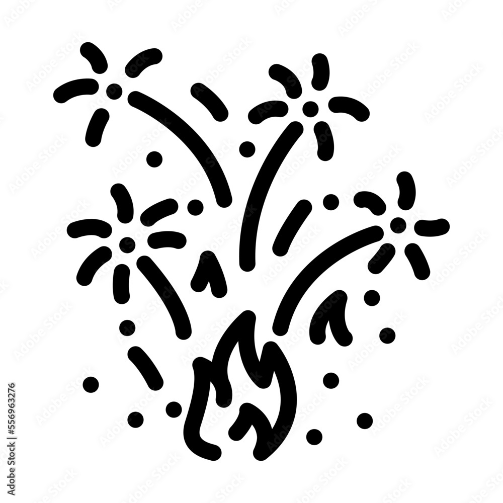 Naklejka premium sparkle fire line icon vector. sparkle fire sign. isolated contour symbol black illustration