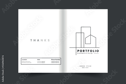 Building and architecture portfolio cover template and Brand guideline brochure cover layout