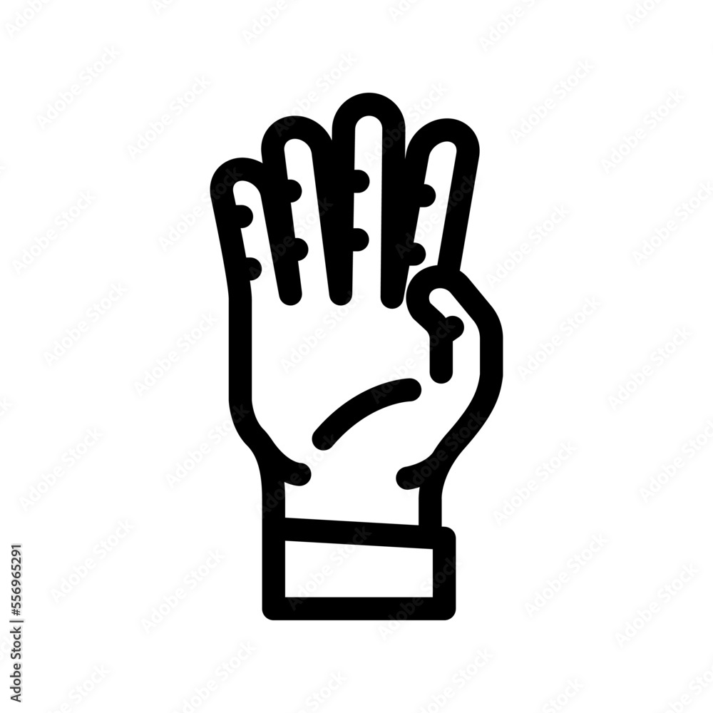 four number hand gesture line icon vector. four number hand gesture sign. isolated contour symbol black illustration four number hand gesture line icon vector. four number hand gesture sign. isolated contour symbol black illustration