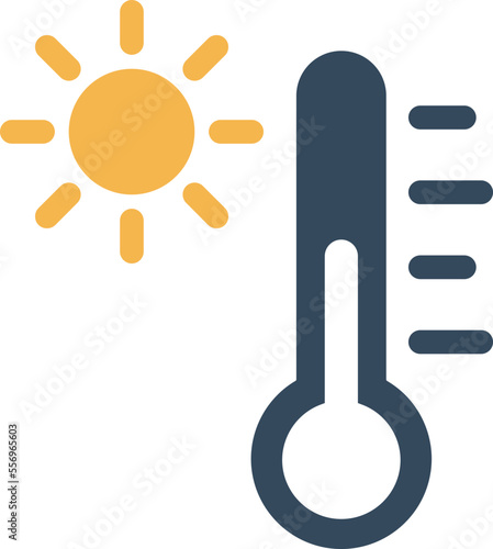 Sun temperature Vector Icon