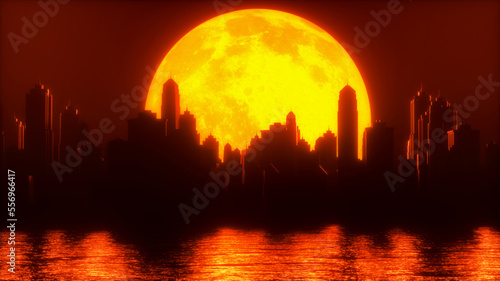 blackout  power outage in the city  3d rendering This image elements furnished by NASA 