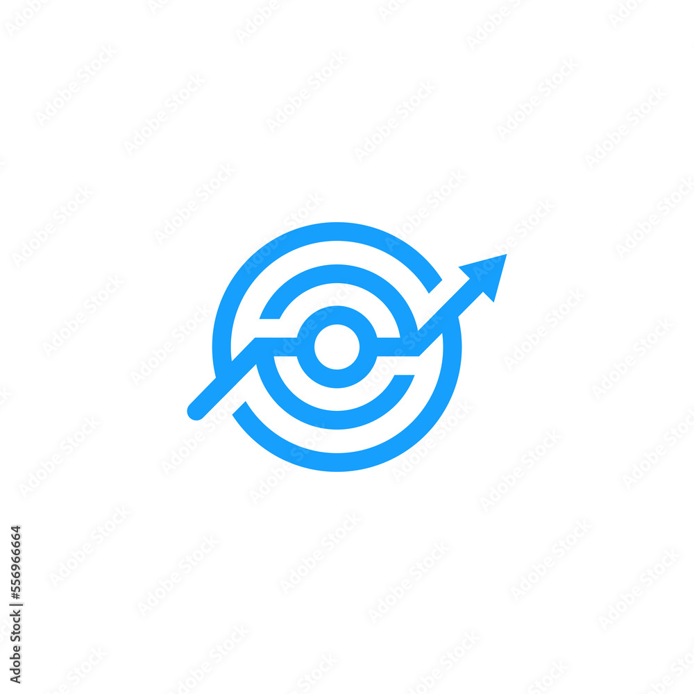 growth circle logo design vector sign