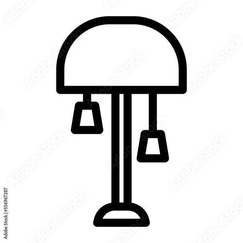 electric table lamp line icon vector. electric table lamp sign. isolated contour symbol black illustration