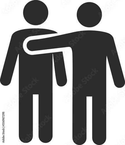 Empathy and compassion icon, affection icon black vector