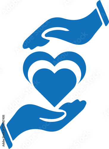 Empathy and compassion icon, affection icon black vector