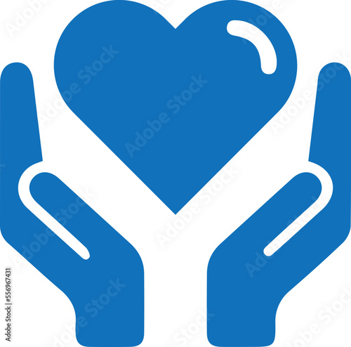 Empathy and compassion icon, affection icon black vector