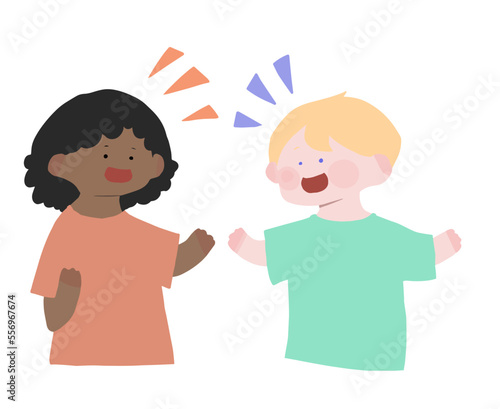 会話をする人たち（外国人男女）