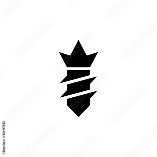 crown drill logo design vector sign