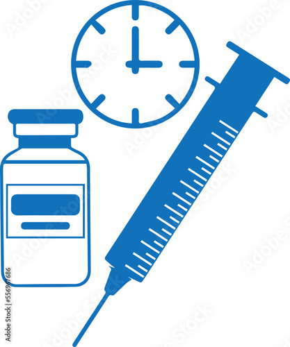 Time taking dose medication icon, pharmacist icon black vector