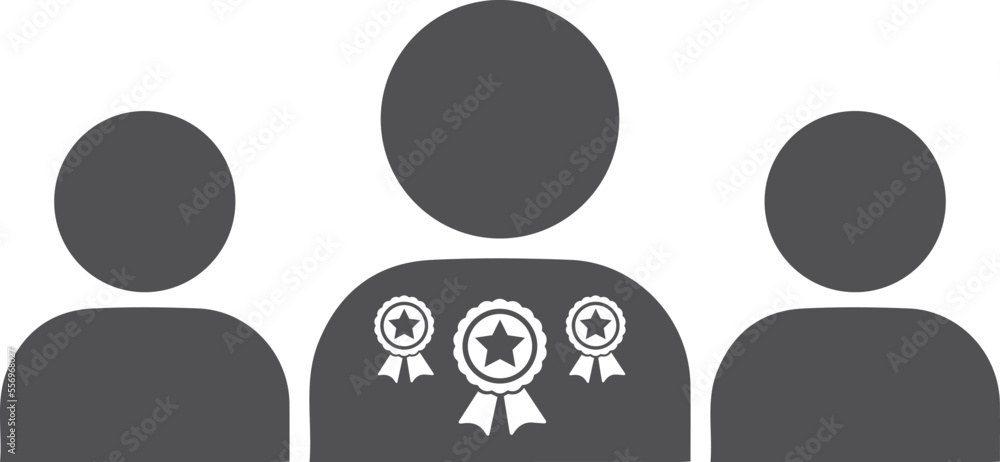 Superior person icon, empowerment icon black vector Superior person icon, empowerment icon black vector
