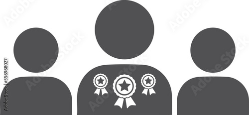 Superior person icon, empowerment icon black vector