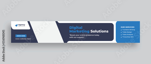 Digital marketing large web banner, social cover template, Horizontal web banner or corporate business banner template
