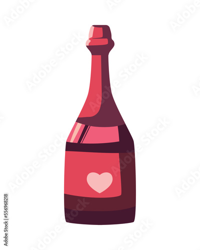 flat pink wine bottle