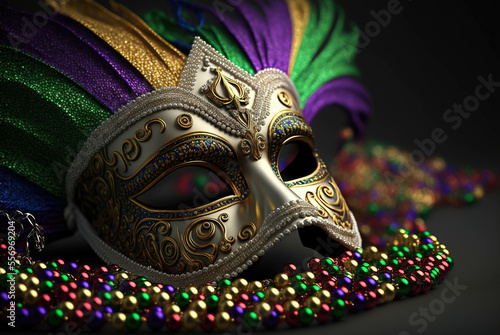 mardi gras ornate mask, gold