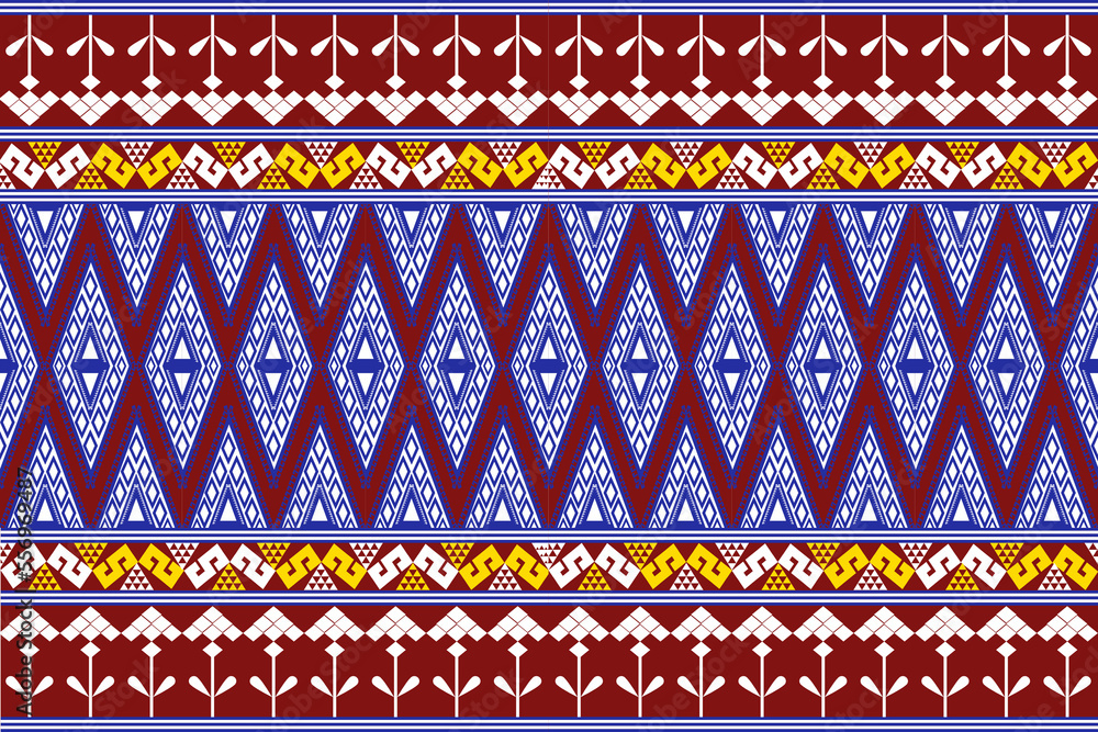 Geometric ethnic oriental traditional seamless pattern design for background, rug, wallpaper, clothes, wrap, batik, fabric, embroidery style, vector illustration Geometric ethnic oriental traditional seamless pattern design for background, rug, wallpaper, clothes, wrap, batik, fabric, embroidery style, vector illustration
