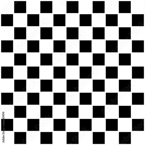 Seamless black and white square grid pattern , chess board, Checkered monochrome background. Vector illustration