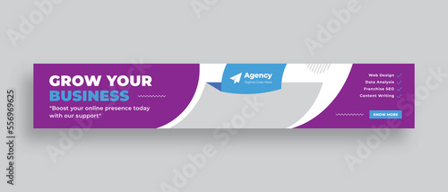 Digital marketing large web banner, social cover template, Horizontal web banner or corporate business banner template