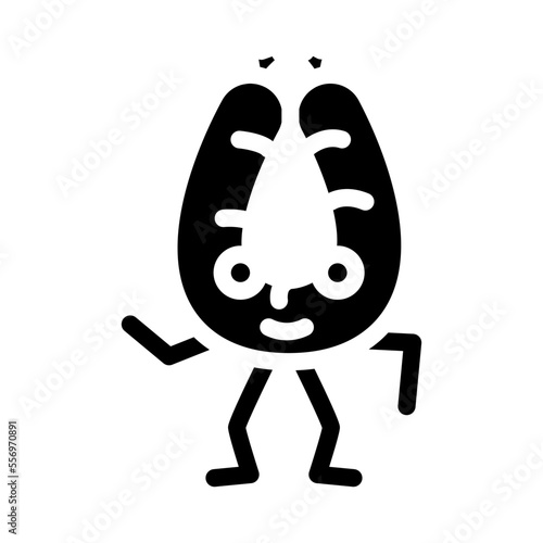 kielbasa meat character glyph icon vector. kielbasa meat character sign. isolated symbol illustration