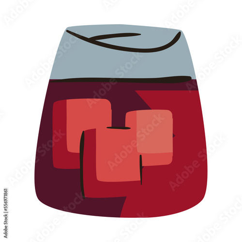 flat coffee glass with ice