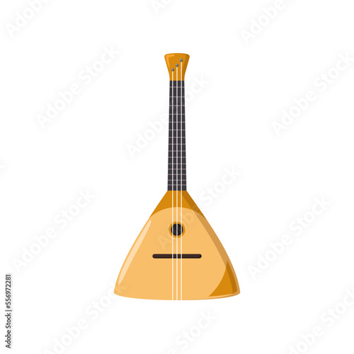 Traditional Russian balalaika cartoon illustration. Colorful musical instrument isolated on white background. Music, hobby concept.