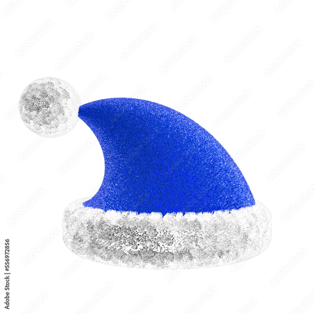 Red Santa Claus hat isolated on background. Christmas design element. 3D render Red Santa Claus hat isolated on background. Christmas design element. 3D render