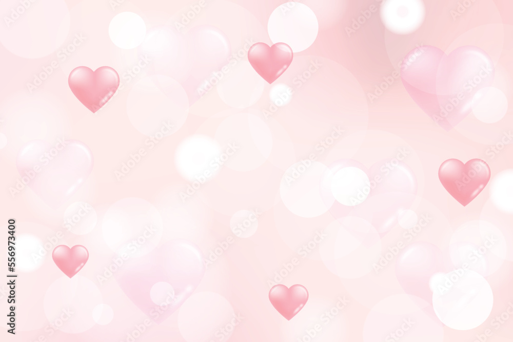 Happy Valentine's Day Background With Red Heart. Vector