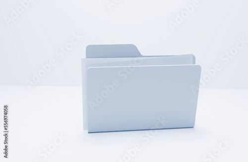 Folder blue whit paper
