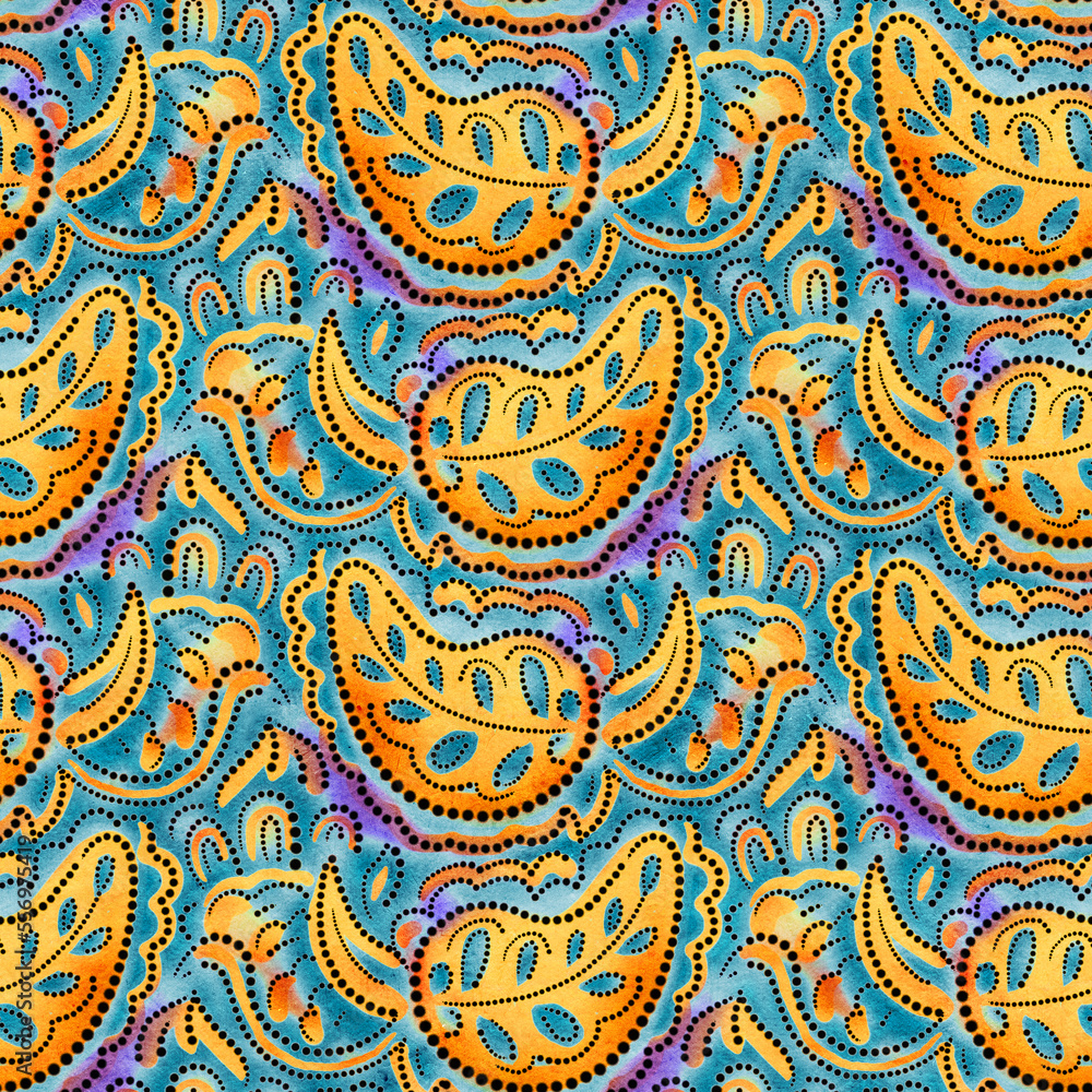 Seamless pattern with multicolor Paisley print Seamless pattern with multicolor Paisley print