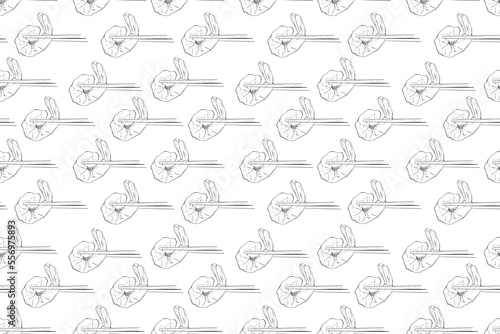 Seafood seamless pattern with shrimps  fish salmon and shrimp. Hand drawing illustration  white background