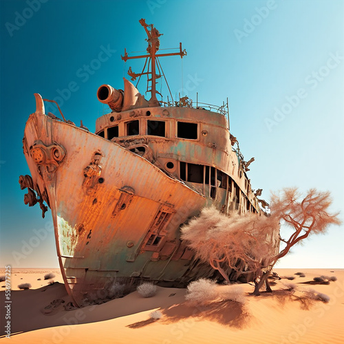  The ship rusts in the desert