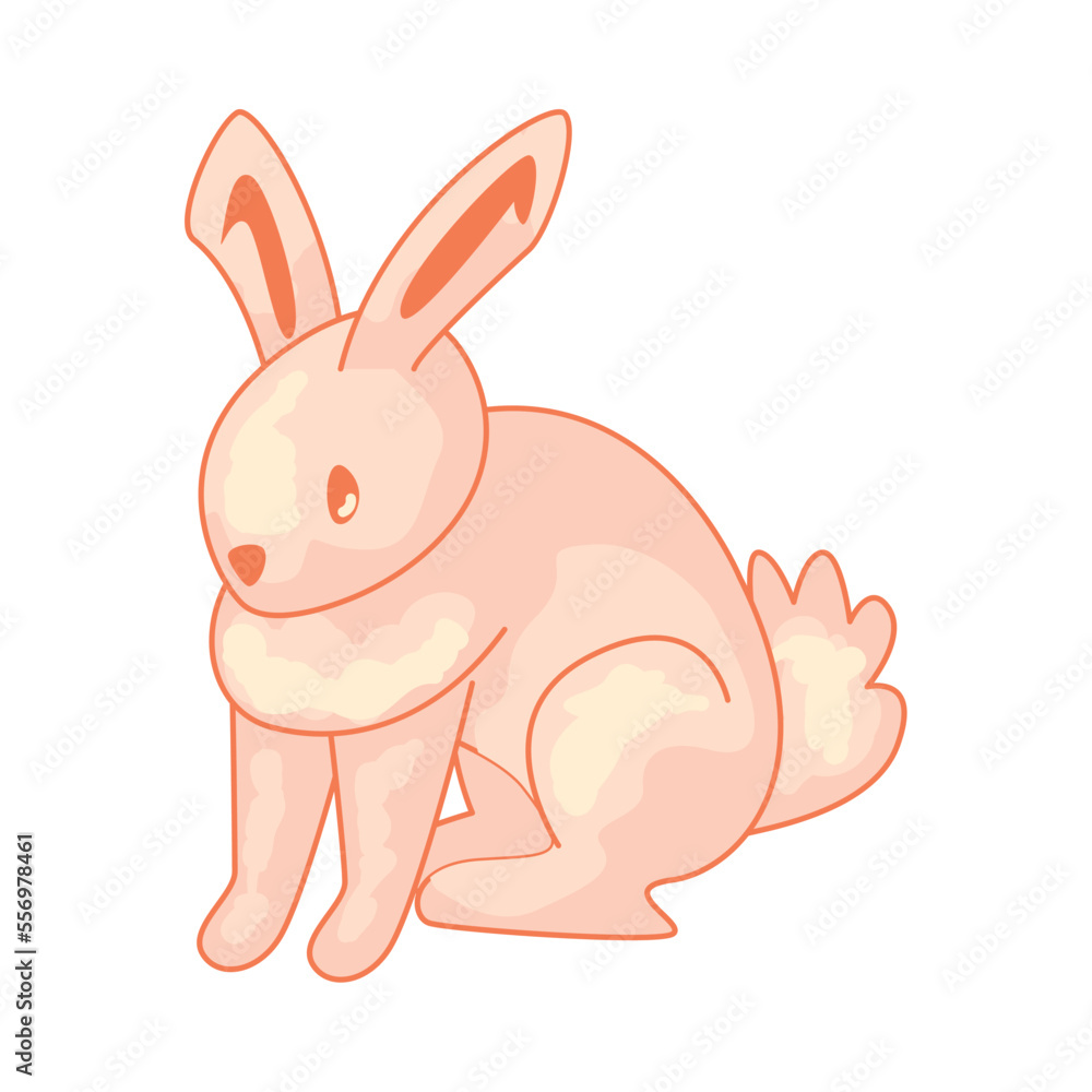 Obraz premium flat white rabbit