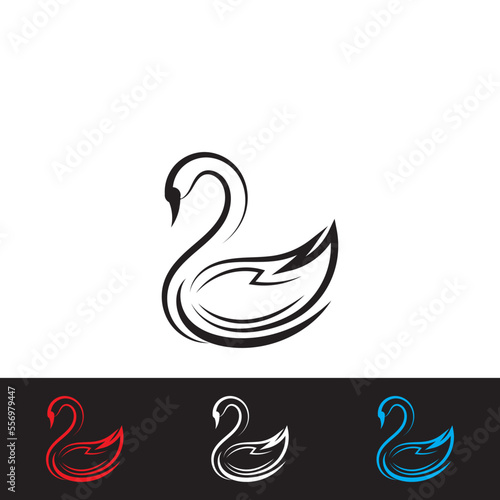 Fototapeta Naklejka Na Ścianę i Meble -  swan logo icon vector illustration template design
