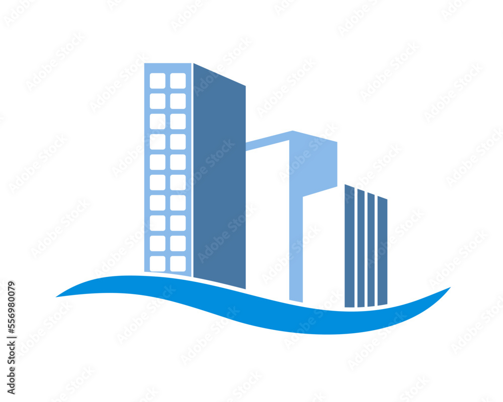 Fototapeta premium Building shape with wave shape