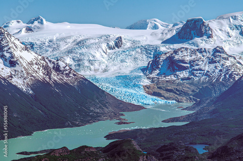 Glacier in Torres del Paine Park: rock, snow, glacier, trail, adventure, expedition, ice, free of people, landscape, nature, Torres del Paine Park, glacier dickson, patagonia, Chile, river, forest.