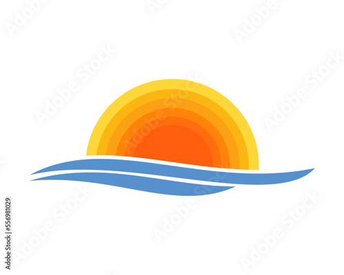 Wave with sunset on top