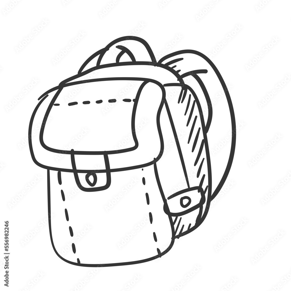 School Bag Back to School doodles hand drawn with thin line School Bag Back to School doodles hand drawn with thin line