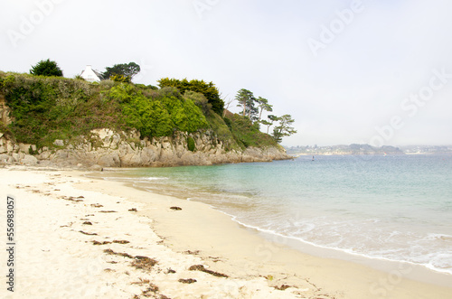Coast of the Atlantic Ocean in France, sea beach with sand © ola_pisarenko