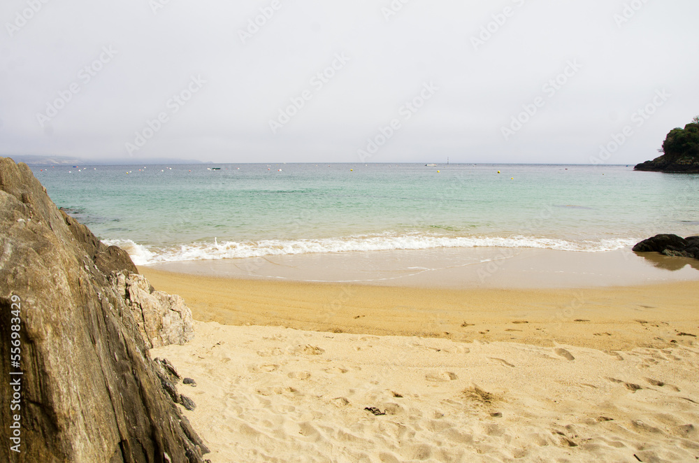 Coast of the Atlantic Ocean in France, sea beach with sand Coast of the Atlantic Ocean in France, sea beach with sand