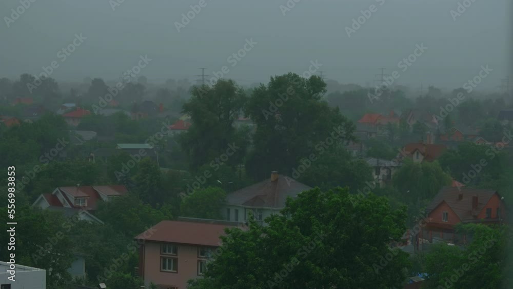 rainy and windy day in the village spring season rainy and windy day in the village spring season