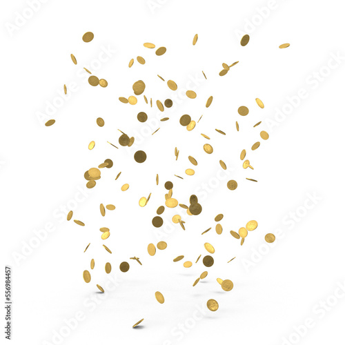 falling coins isolated