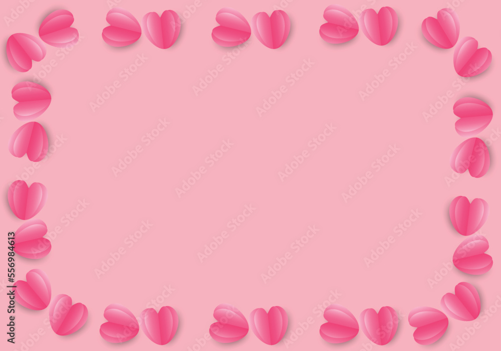 Symbols of love for Happy Women, Mother, Valentine Day, Birthday design on pink background. Vector Illustrator. 