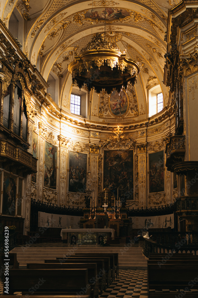 inside the altar of an Italian church