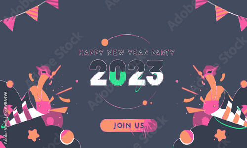 2023 New Year Celebration for Holidays Using Water Color Painting Best for Background and Vector