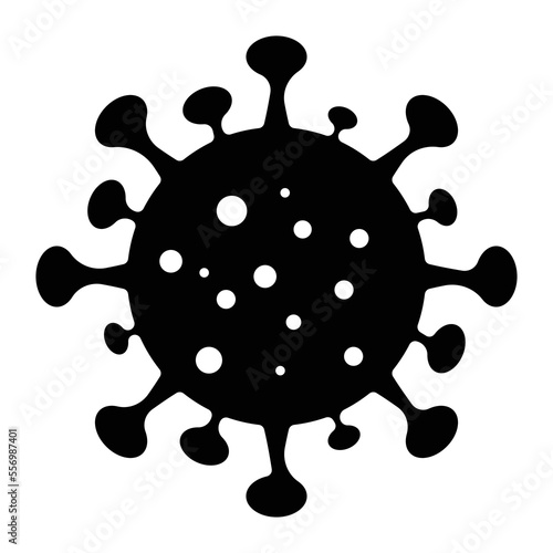 Coronavirus Bacteria Cell Icon, 2019-nCoV, Covid-2019, Covid-19 Novel Coronavirus Bacteria. No Infection and Stop Coronavirus Concepts. Dangerous Coronavirus Cell in China, Wuhan. Isolated Vector Icon