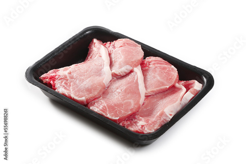 côte de porc sur fond blanc	