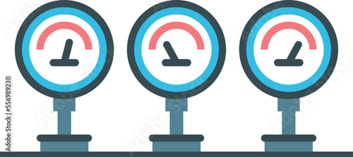 Gauges icon. Color mechanical machinery. Pressure indicator